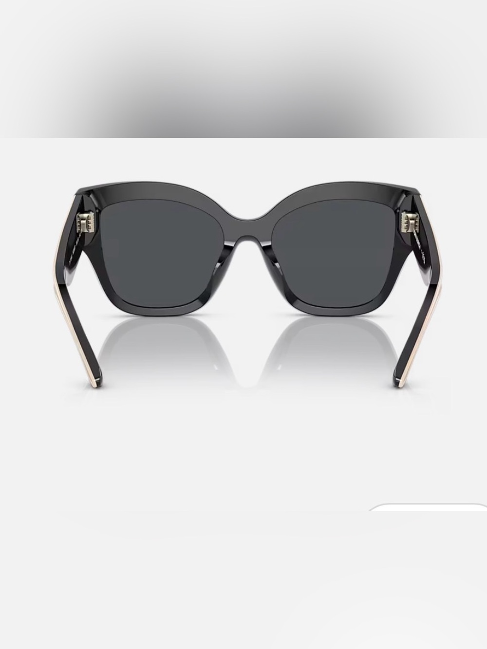 Tory Burch Black Cat-Eye Sunglasses with Gold Logo Detail new with case! - Picture 2 of 10